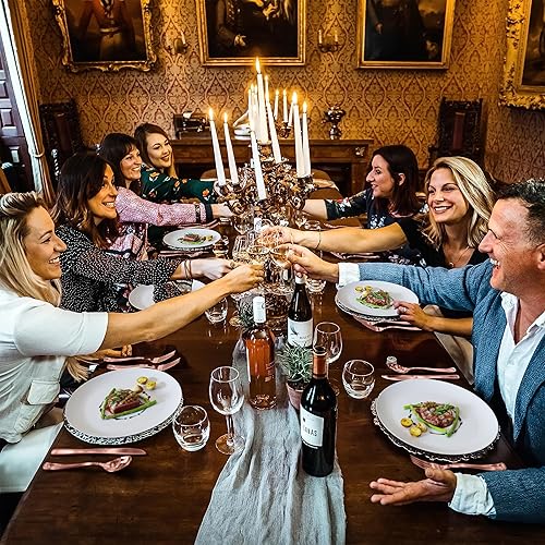 Miniatura 7 de Paquete de 120 cucharas de plástico color oro rosa resistentes, cubiertos desechables de oro rosa, cubiertos de plástico de oro rosa, cucharas de