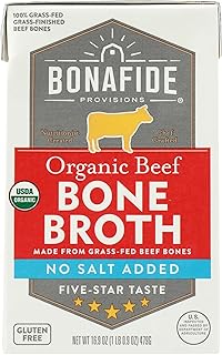 BONAFIDE PROVISIONS Organic No Salt Added Beef Bone Broth, 16.9 OZ
