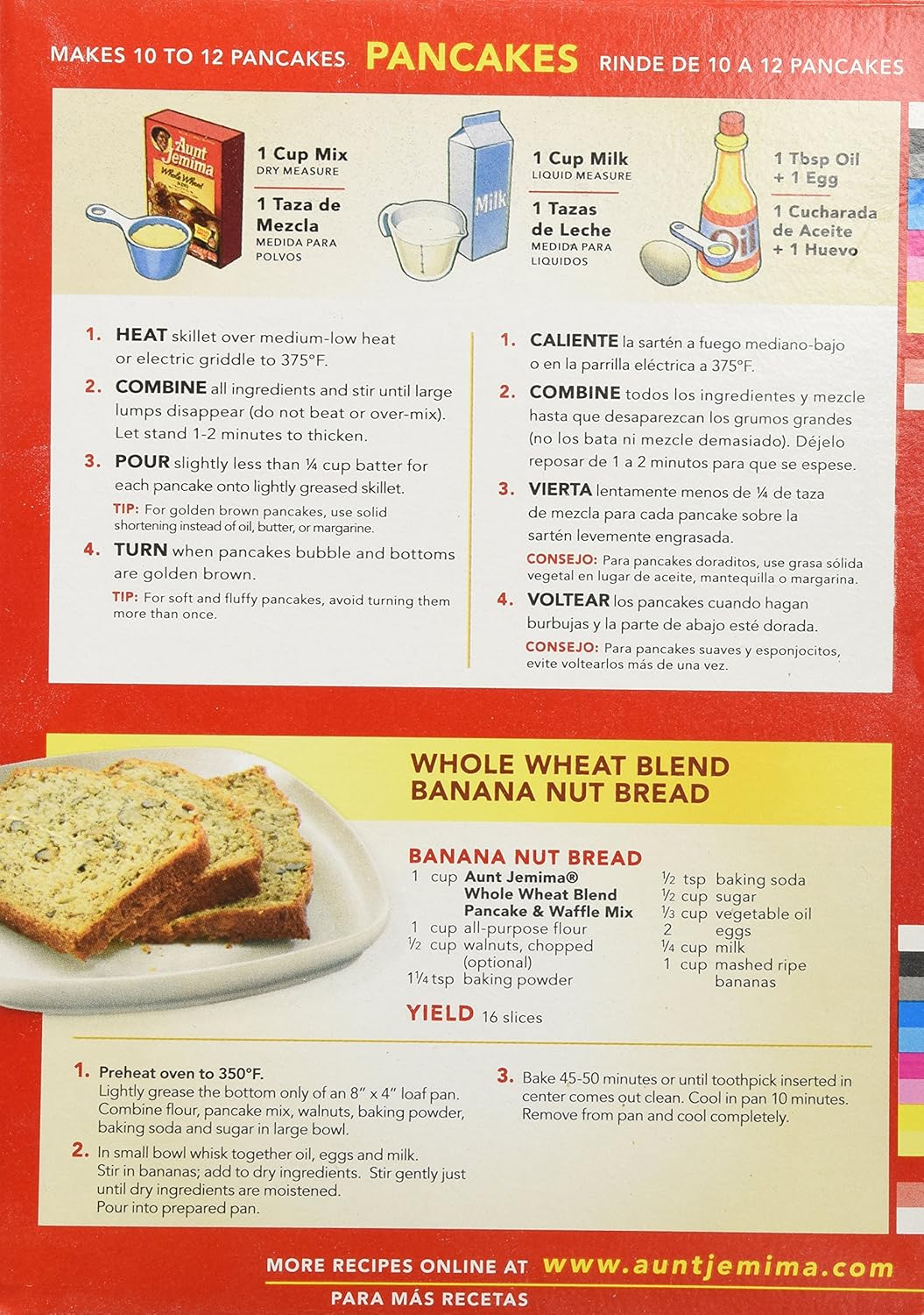 Aunt Jemima Whole Wheat Blend Pancake Waffle Mix 35 Oz 1 Box Amazon De Lebensmittel Getranke