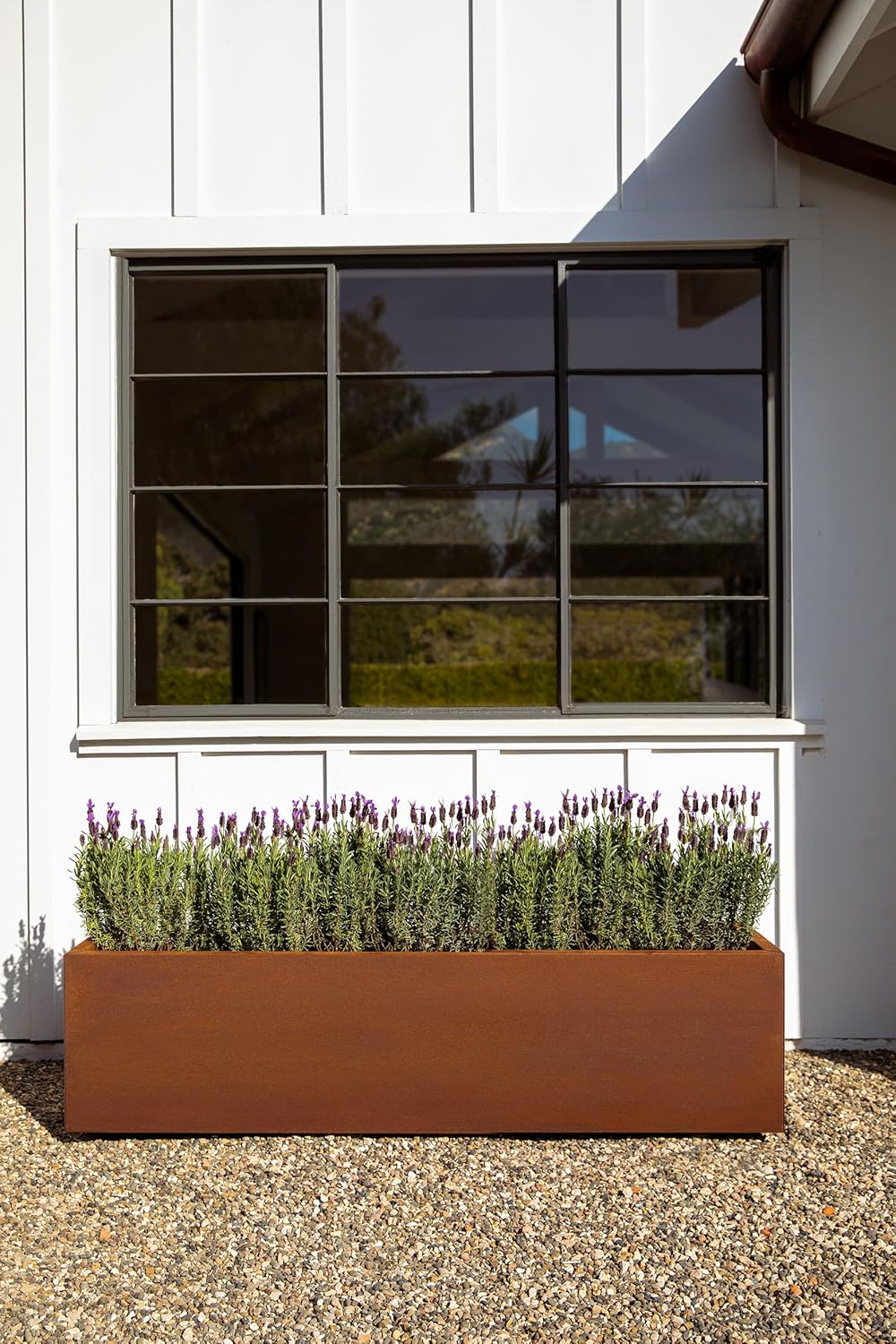 Veradek Corten Steel Series Long Box Planter - Large Rectangular Corten Steel Planter | Naturally Rusting Steel for All-Weather Use | Modern Rustic Décor for Flowers, Tall Plants, Shrubs