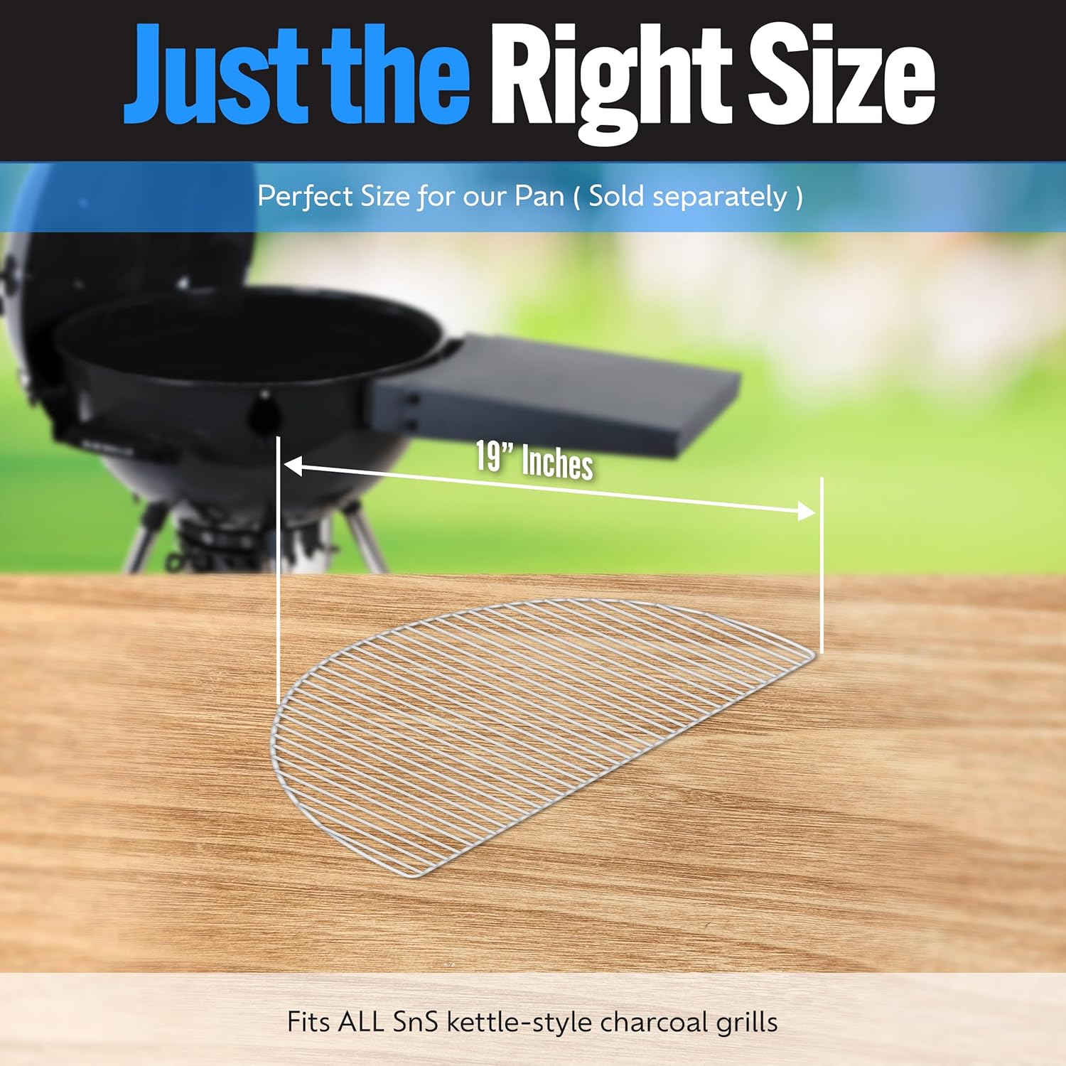 Slow ‘N Sear Roasting Rack for Drip 'n Griddle Pan - Kettle Grill Accessory for Searing, Dripping, and Griddling, Dishwasher Safe Stainless Steel BBQ Accessory and Ideal for Charcoal Grills