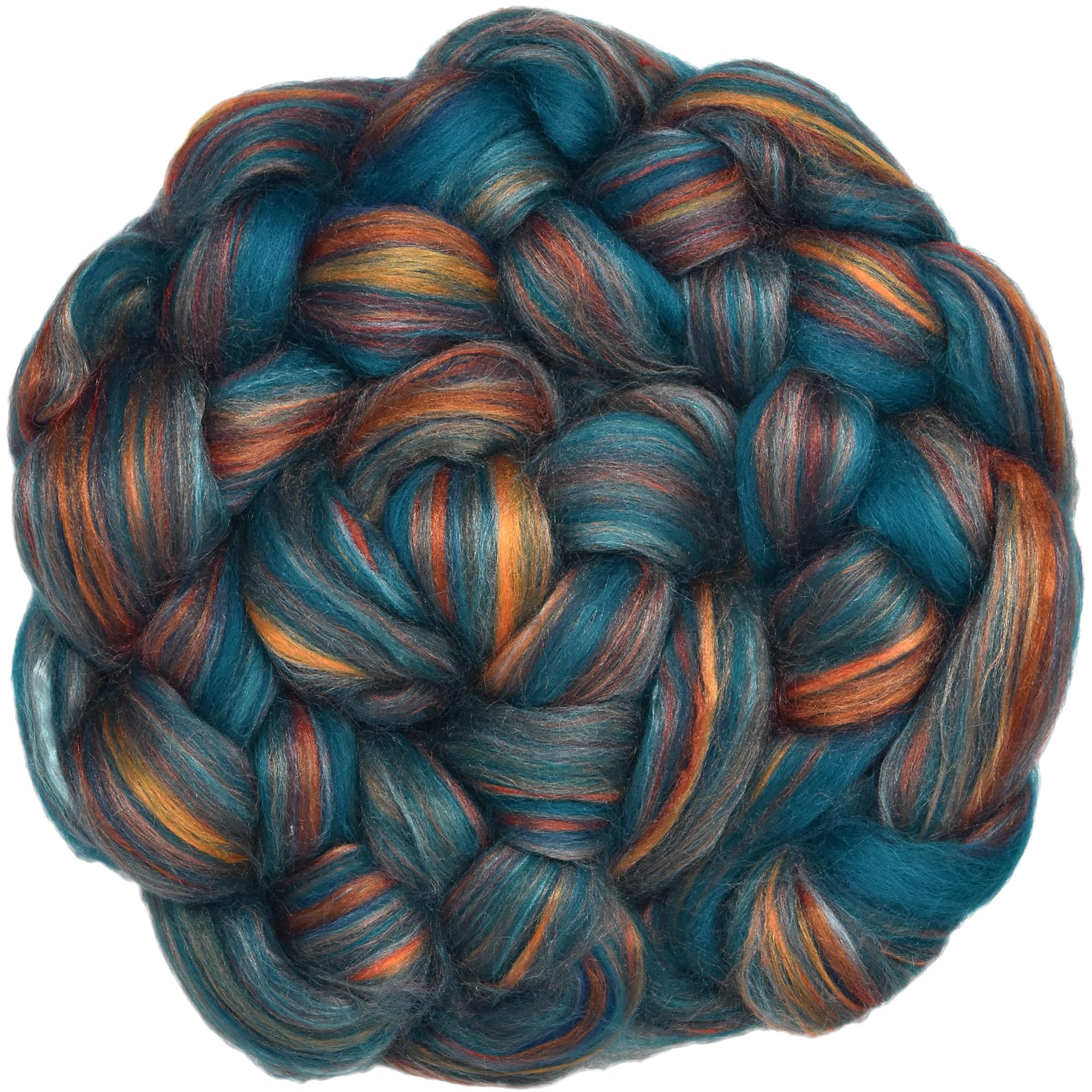 Combed Top Roving. Exotic Designer Blend, Cyprus Sunset
