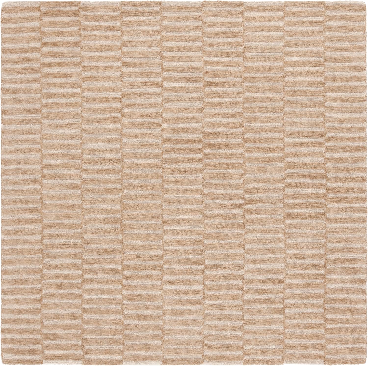 SAFAVIEH Ebony Collection Area Rug - 6' Square, Beige & Brown, Handmade Wool, Ideal for The Living Room, Bedroom, Dining Room (EBN751B-6SQ)