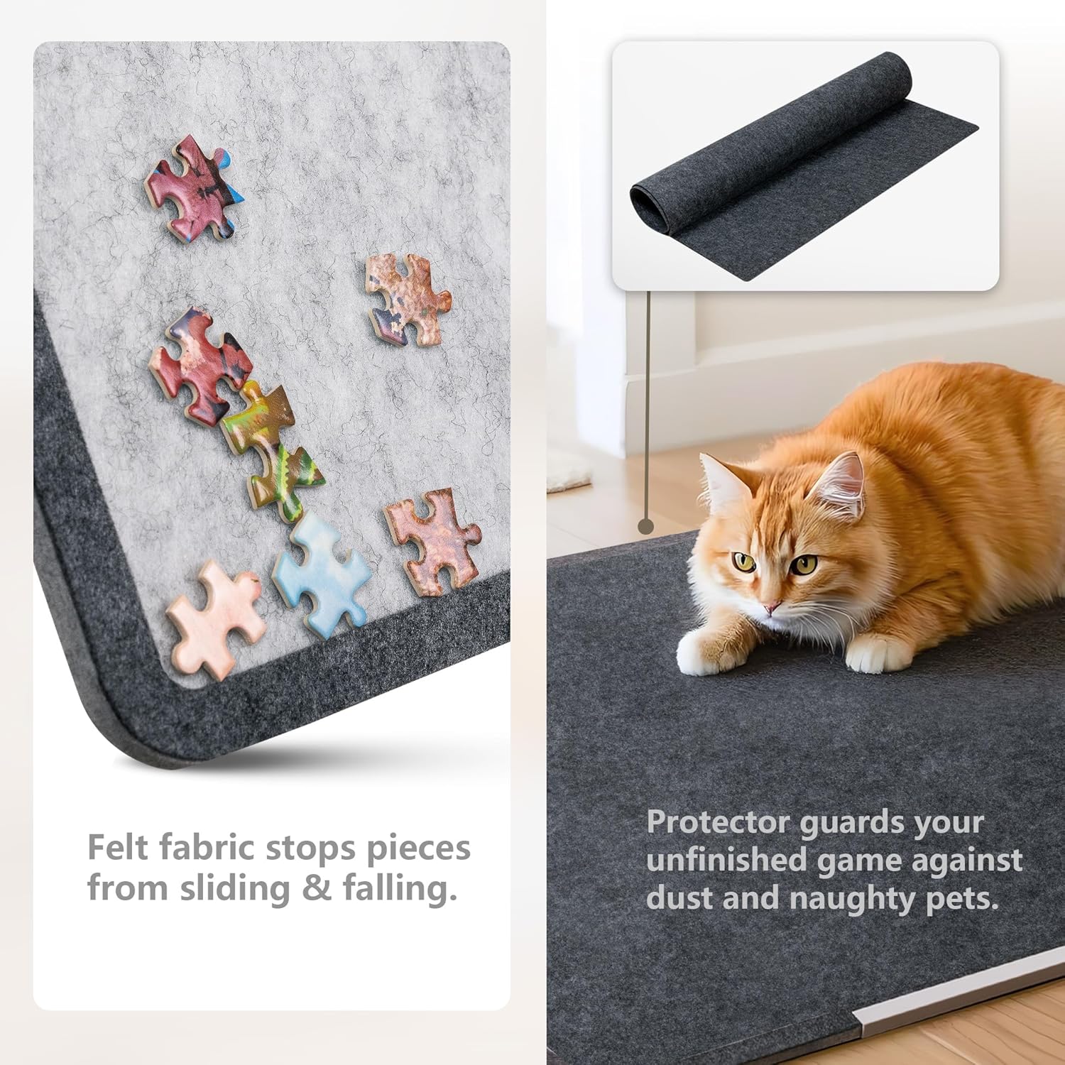 2000 Pieces Jigsaw Puzzle Board, Foldable Puzzle Mat with Non-Slip Surface & 6 Sorting Trays, 41.7" x31.3" Portable Jigsaw Board with Dustproof Cover Puzzle Pad Jigsaw Saver for Adults