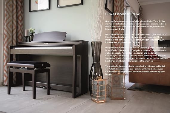 GEWA Piano Bench Piano Chair Deluxe Maple Mat