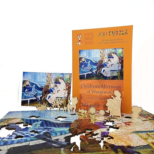 Miniatura 3 de Rompecabezas de madera para adultos, piezas de forma única, fabricado en los Estados Unidos por FoxSmartBox - 435 piezas - Tarde infantil en