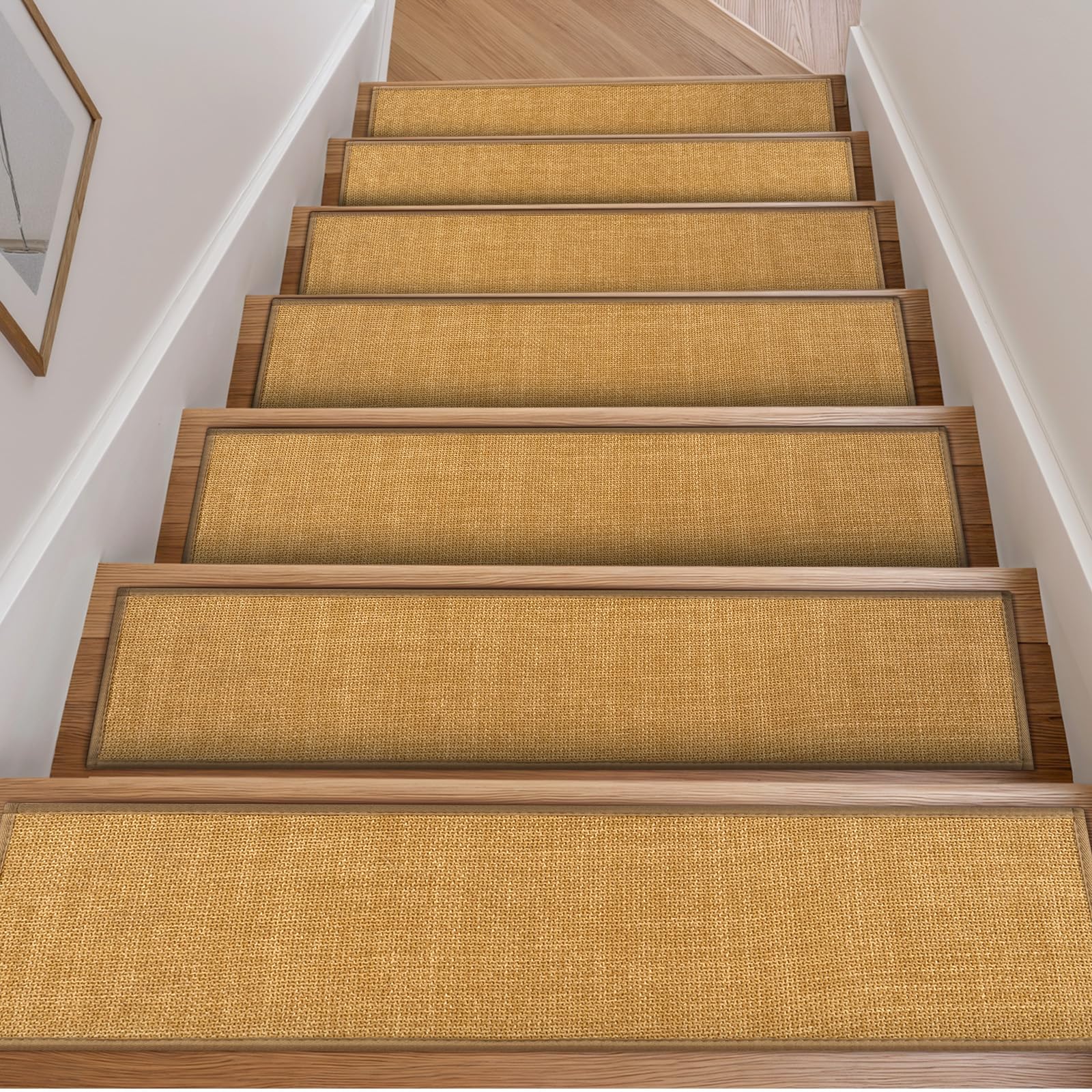 Alfombras antideslizantes de seguridad con respaldo de goma para peldaños de madera suave interior 8