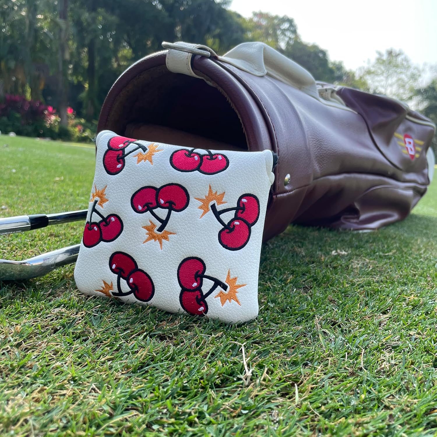 Golf Cherry Bombs Mallet Putter Cover Magnetic Golf Putter Headcover