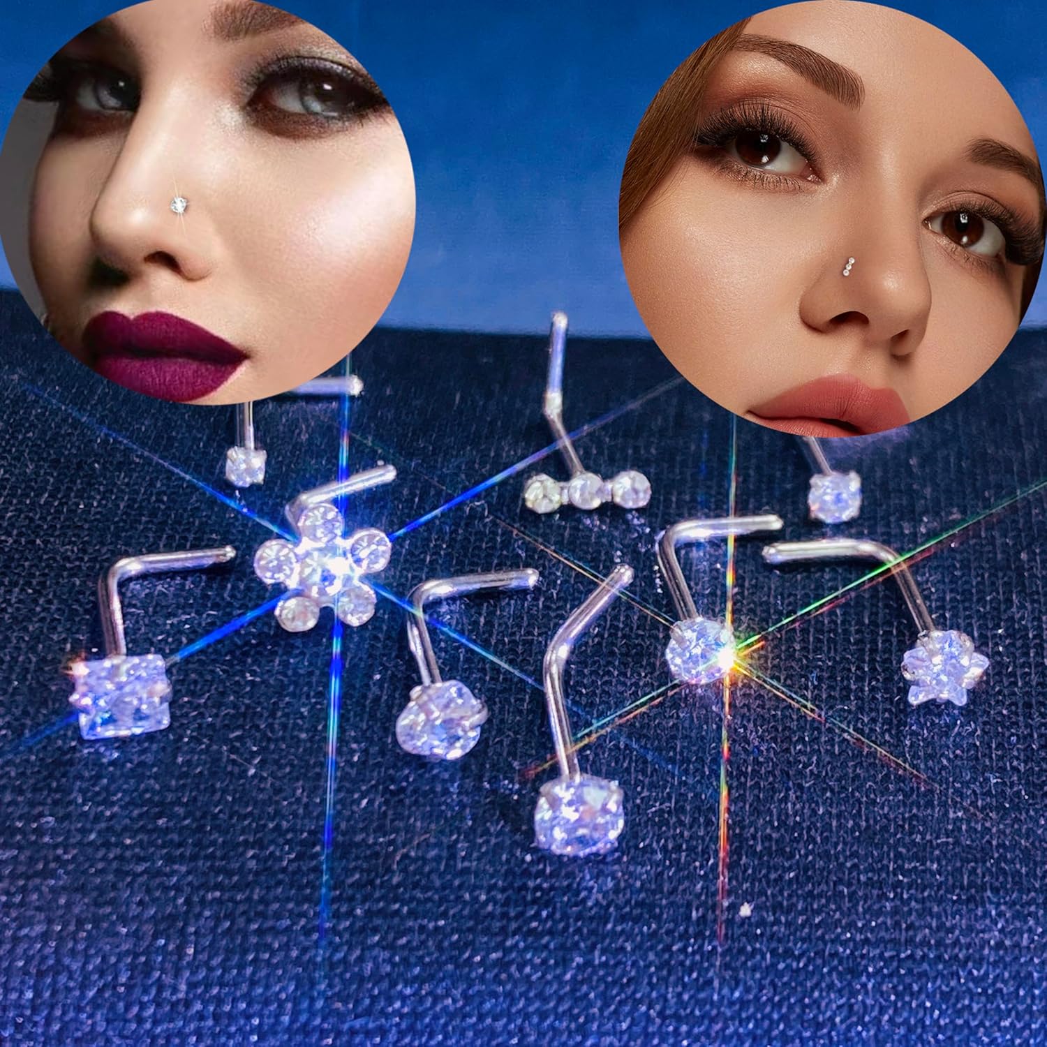 14k Gold Plated Nose Rings Studs for Women 316L Surgical Steel Nose Piercings 22g/20g/18g Gauges 1.5mm/2mm/2.5mm/3mm/3.5mm/4.5mm Sizes - Image 5