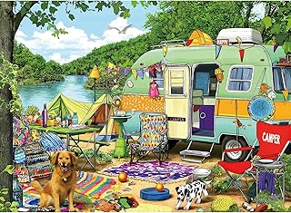 Puzzles for Adults 500 Pieces, Lakeside Camping Puzzle Challenging Puzzles for Adults, Jigsaw Puzzles 500 Pieces Ideal for Relaxation and Family Fun Puzzle Finished Size is 23 x 15 inch