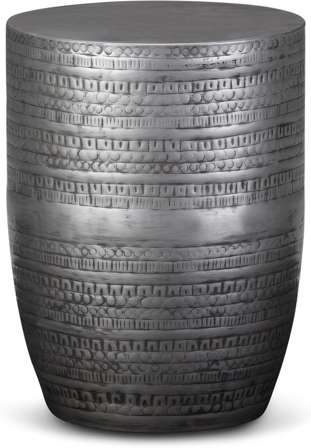 SIMPLIHOME Johnsen Contemporary 15 inch Wide Metal Large Accent Side Table in Antique Silver, Fully Assembled, End, Bedside Table and Nightstand, for the Living Room and Bedroom : Everything Else