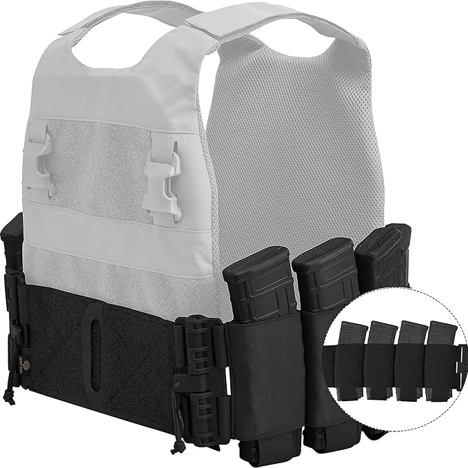 PETAC GEAR Carry Elastic Cummerbund,8 AR Mag Pouches for Vest Quick Release Mounting Strap for FCPC LBT LBX