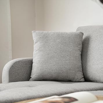 Merax 3 Seater Modular Sectional Sofa 166x118x74 cm - a two-seater &a chaise lounge, L-shaped Corner Couch with comfortable Cushions,breathable Cotton-Linen Fabric, for Living Room Bedroom, Grey