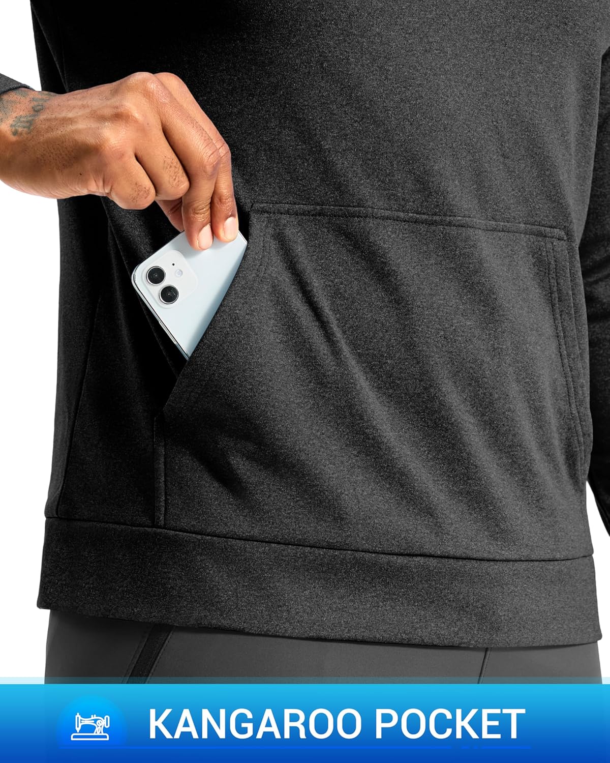 G Gradual Men's Fleece Hoodie Long Sleeve Athletic Workout Shirts Winter Warm Soft Hooded Sweatshirts for Men with Pockets - Image 6