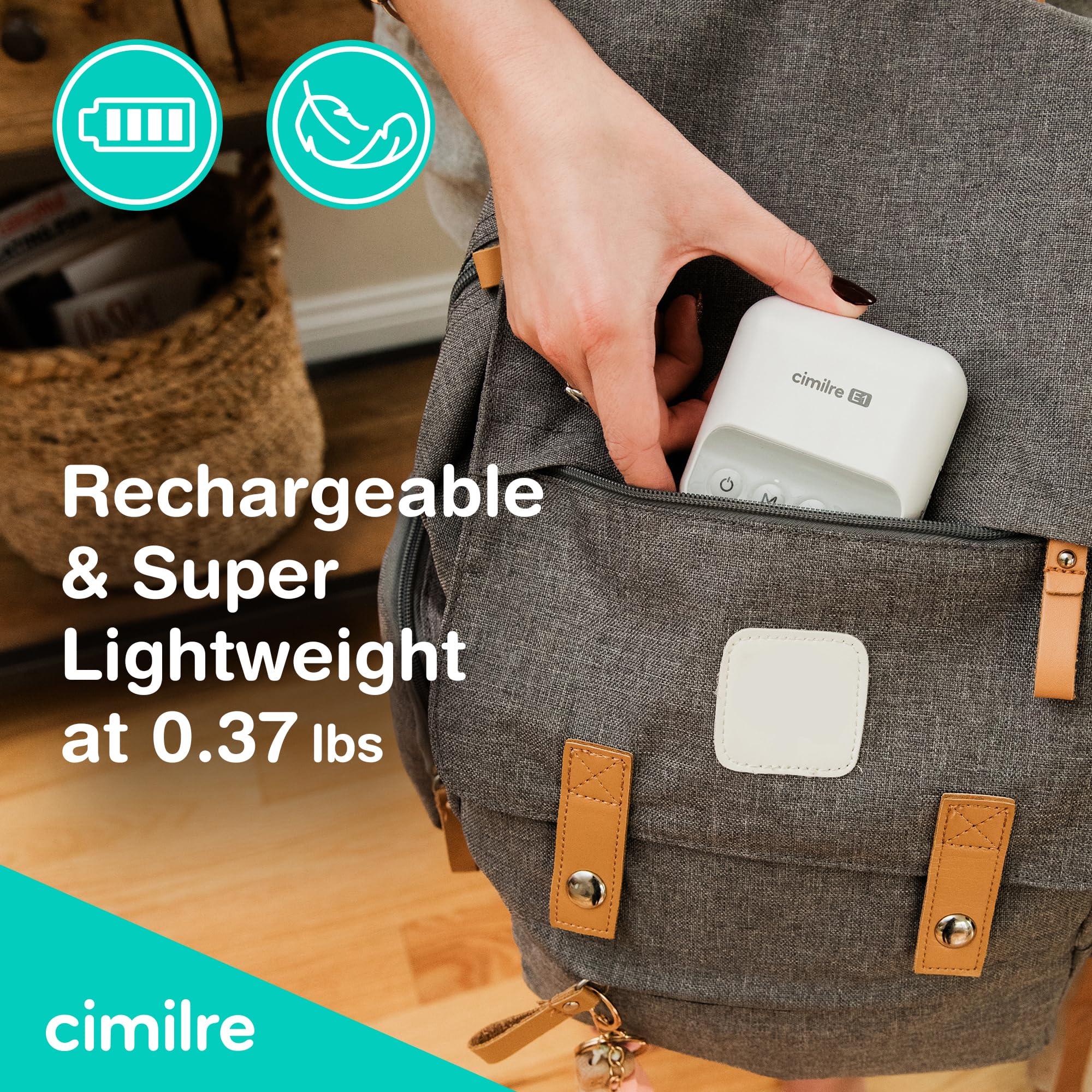 Tire-lait portable E1 ultra petit avec batterie rechargeable pour mamans en déplacement, facile à utiliser et confortable