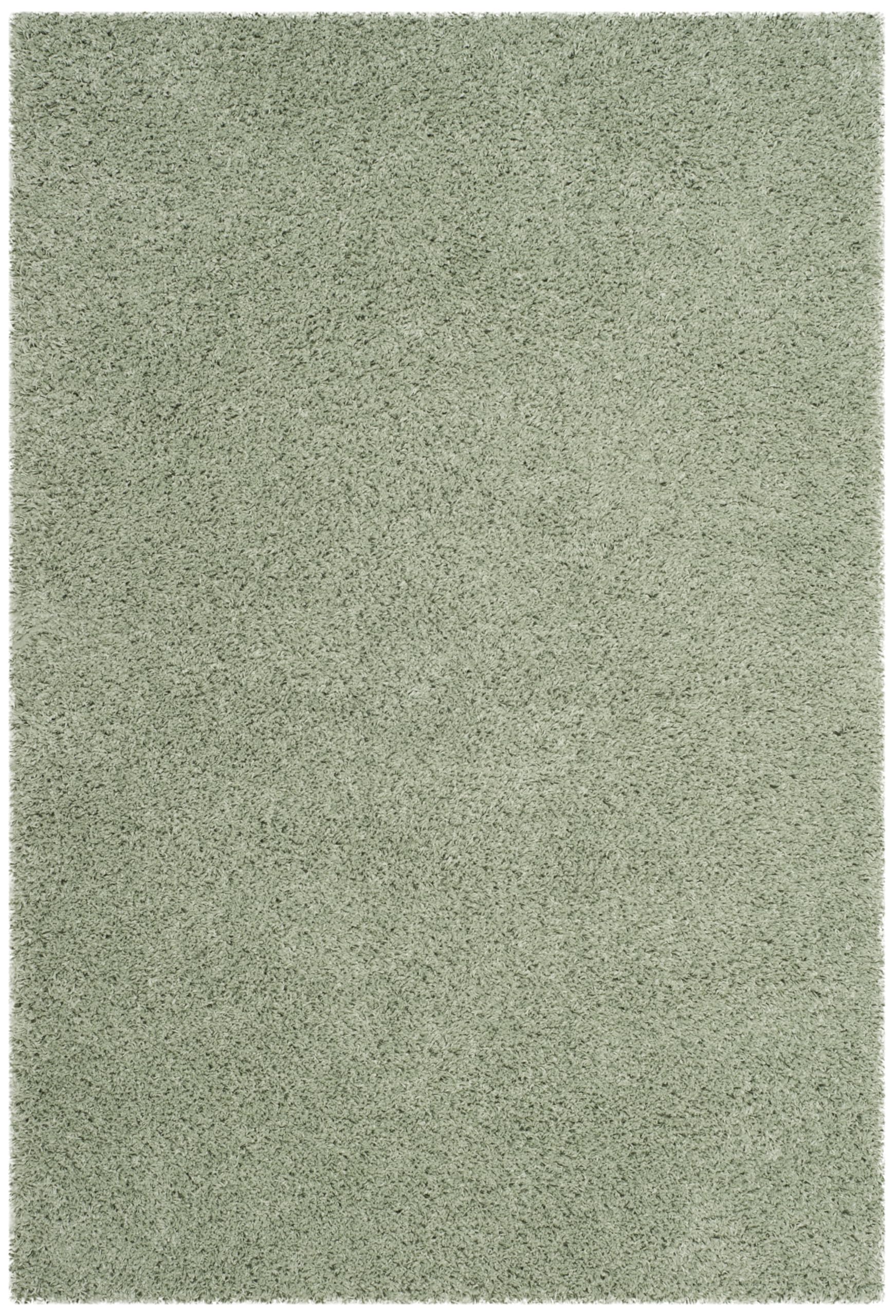SAFAVIEH Laguna Shag Collection Accent Rug - 4' x 6', Light Sage, Solid Design, Non-Shedding & Easy Care, 2-inch Thick Ideal for High Traffic Areas in