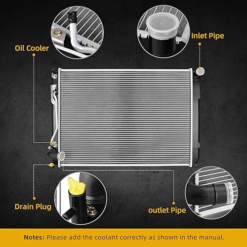 Miniatura 140 de DWVO Radiador completo compatible con Jeep Wrangler L6 4.0L 2003-2006 Jeep Wrangler L4 2.4L 1987-2002 Jeep Wrangler L6 1987-2002 2.5L L6 1987-1990