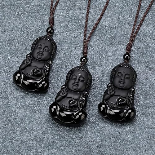 Miniatura 6 de Jovivi Fluorite CrystalGold Obsidian Nine Tailed Fox Pendant Necklace Natural Chakra Gemstone Healing Crystal Stone Necklace Protection Amulet Lucky