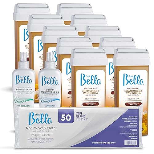 Depil Bella Depilatorio brasileño de manzanilla y caléndula | Depilatorio de cera para depilación corporal, depilación | Para hombres y mujeres |