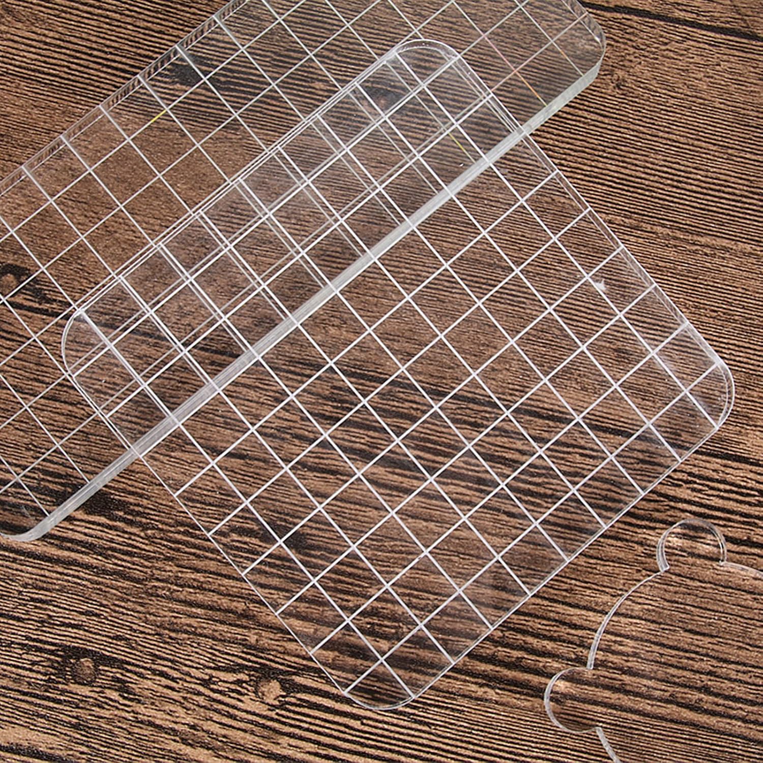 Large Stamp Blocks 6 Inch Acrylic Clear Stamping Blocks Tools with Grid Lines for Scrapbooking Crafts Making