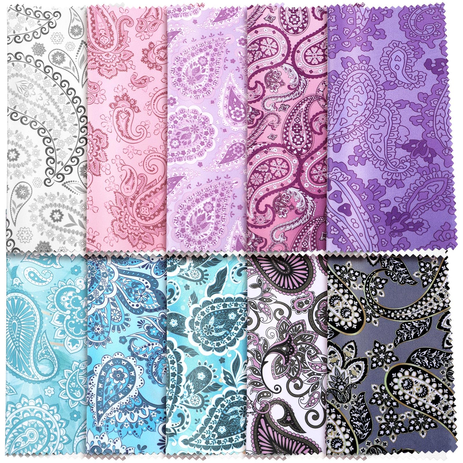 Sinmoe 20 Pcs Microfiber Cleaning Cloth Cute Paisley Waves - eyeglasses care | Mubboo