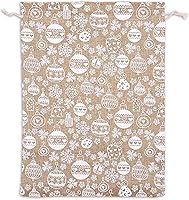 Vista 13 de TheDisplayGuys - Paquete de 12 bolsas de regalo de lona de yute reutilizables de 6 x 8 pulgadas con cordones (estrellas blancas, medianas)