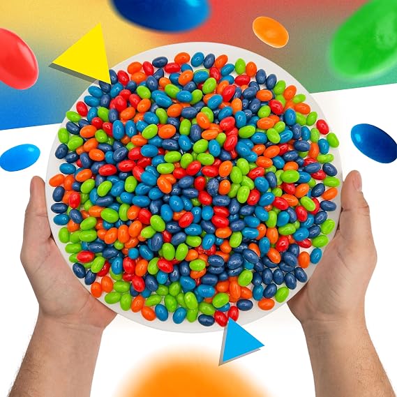 Sour Jelly Beans Candy, Assorted Fruit Flavors, 2 Lb Bag