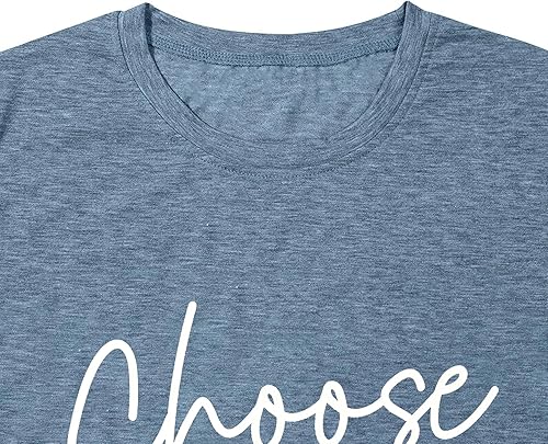 Miniatura 4 de Camisetas gráficas para mujer, camisetas con estampado de letras felices, girasol, camiseta inspiradora de manga corta casual