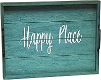 Vista 40 de Elegant Designs HG2000-WWC 15.50" x 12" Bandeja de madera decorativa para servir con asas, lavado blanco Bienvenido