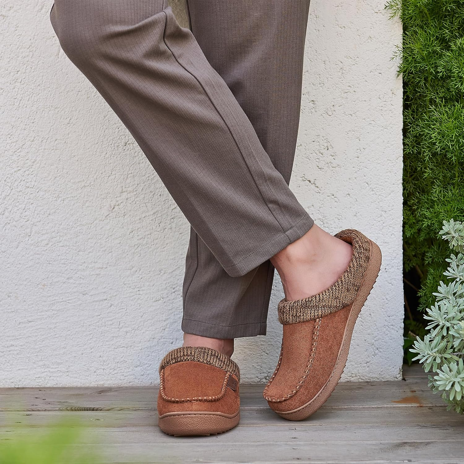 Men's Moccasin Slippers Clogs - House Slippers for Men with Arch Support and Memory Foam Insole, Indoor Outdoor Comfortable House Shoes - Image 3