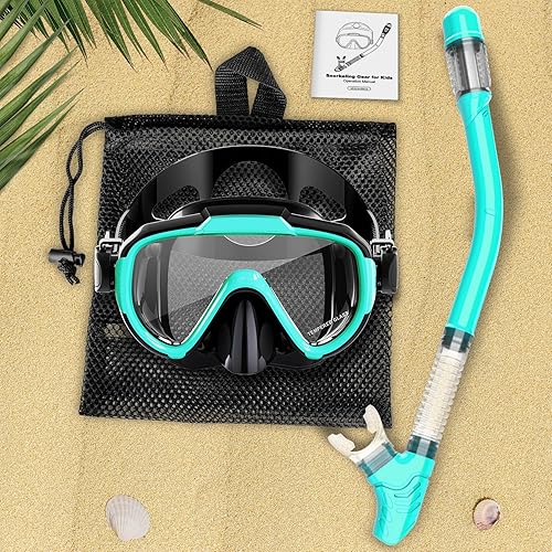 Miniatura 7 de Snorkel Set, Zipoute Snorkel Dry Top Snorkeling Gear for Adults, Panoramic Anti-Leak and Anti-Fog Tempered Glass Lens, Adults Adjustable Snorkeling