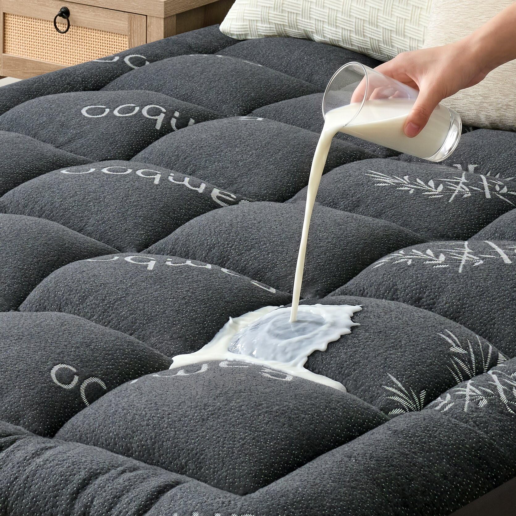 BDEUS Queen Mattress Topper Viscose Derived from Bamboo
