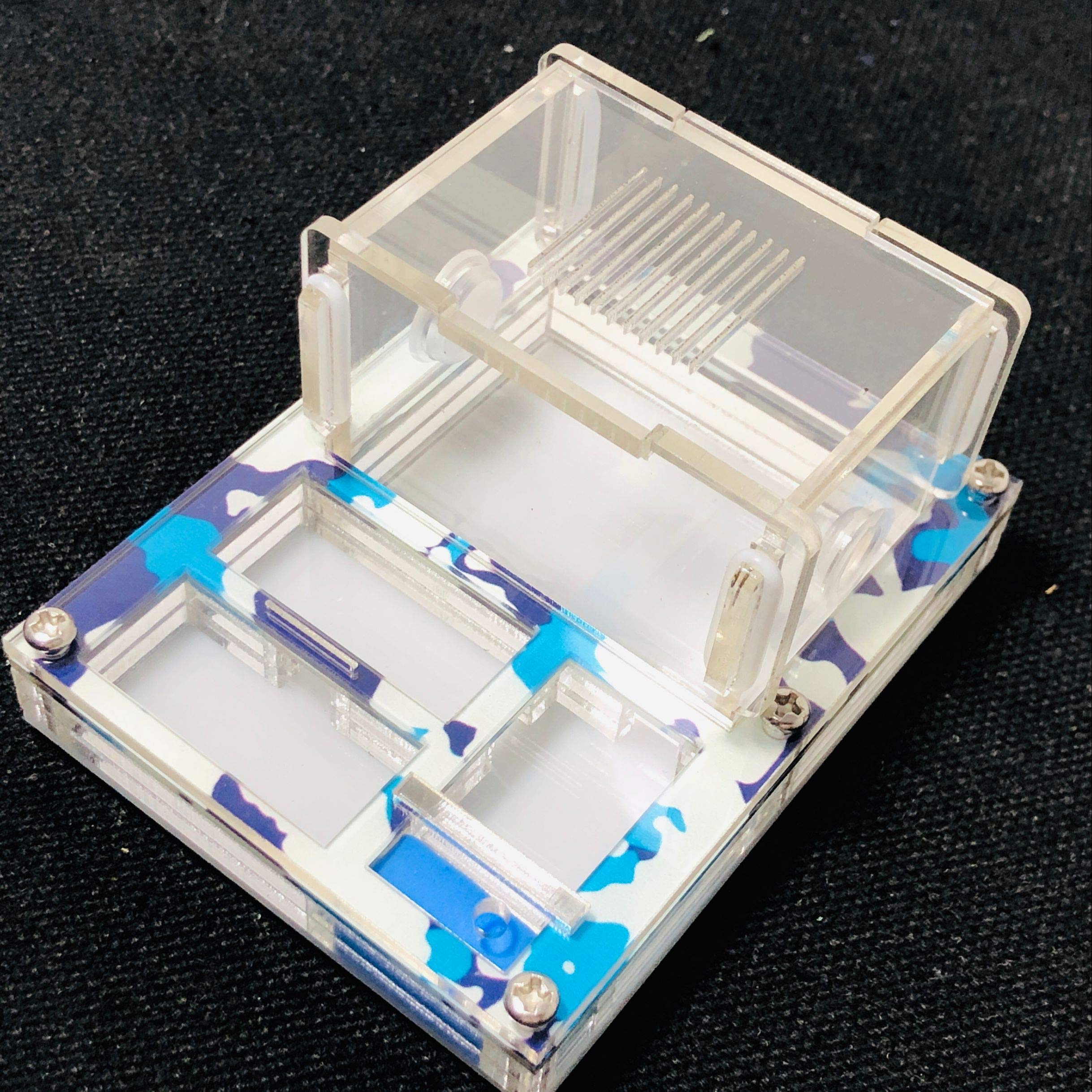 ANT Mini DIY Acrylic Flat Farm Nest with Feeding Area House for Queen Laying Eggs Anthill with Moisturizing Zone (Winter)
