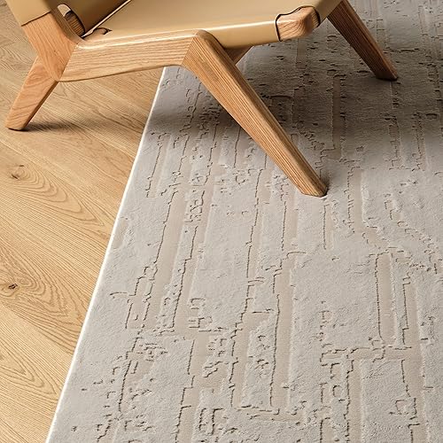 Miniatura 5 de Revival Rugs Alfombra de área lavable Ebb de 5'3"x8' para sala de estar y dormitorio - 100% reciclada, certificación Oeko-TEX, pelo medio, topo