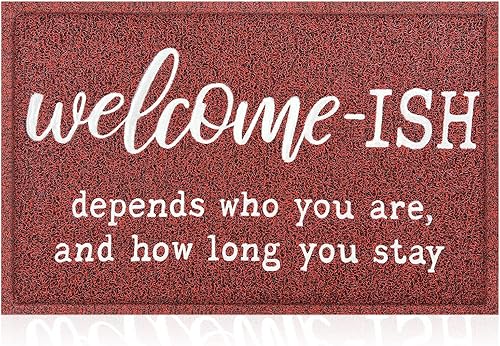 Tapetes de bienvenida para puerta delantera, entrada al aire libre, con parte trasera de goma antideslizante, divertido para interiores, bienvenido,