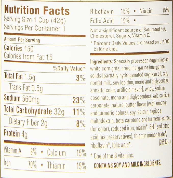 Quaker Instant Grits Sabor Mantequilla Cereal 1.48 oz Pack 24 miniatura 8