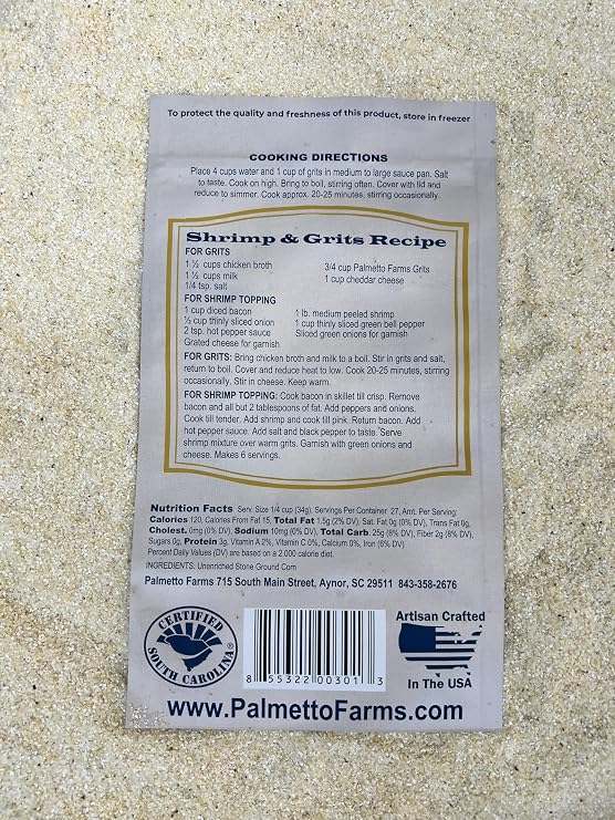 PALMETTO FARMS Stone Ground White Grits, 32 OZ