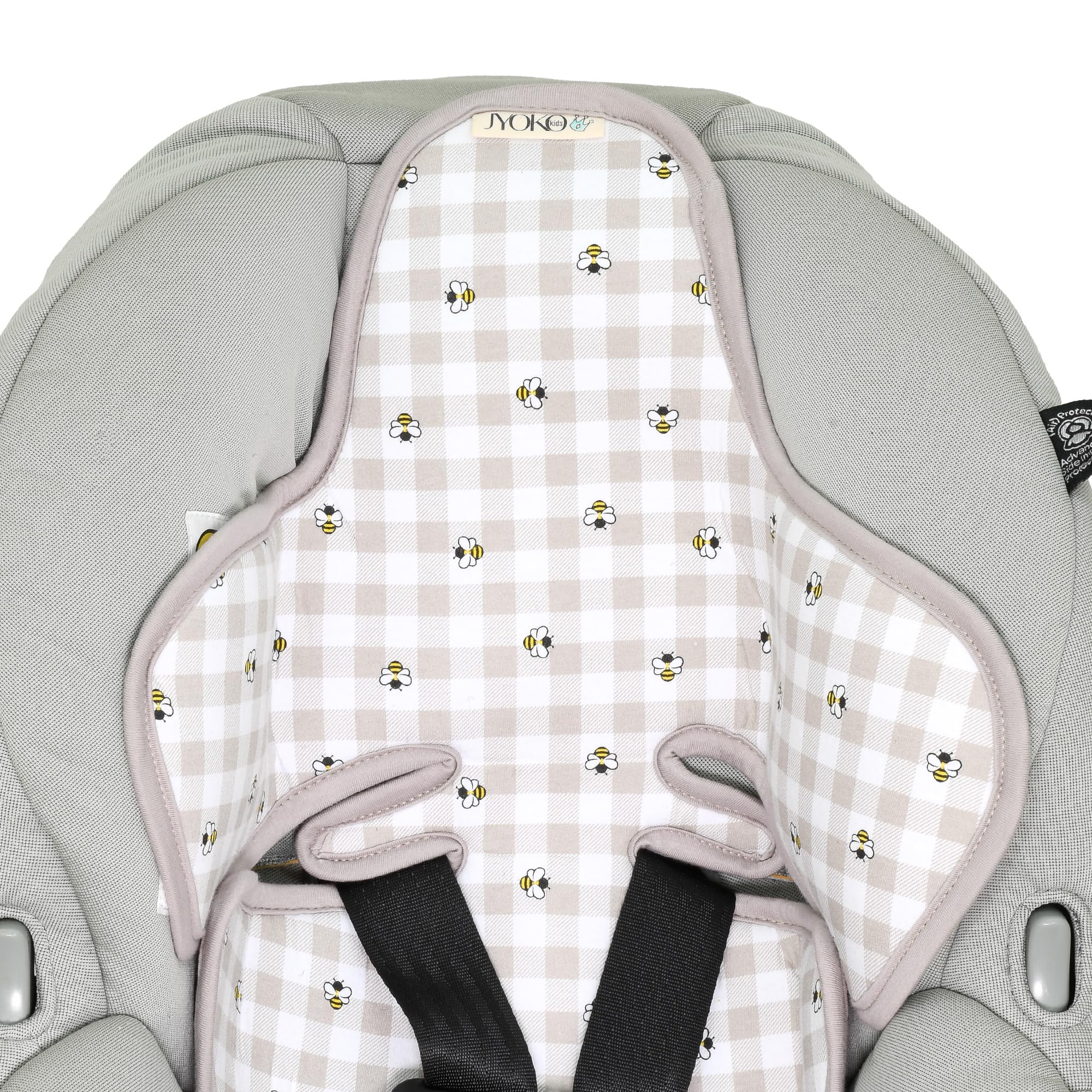 JYOKO Kids Coussin de siège pour siège Auto Taille 0,1,2,3 Matelassée Universal en Coton (Picnic Vichy, Grupo 0-1)