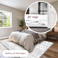 Vista 75 de nuLOOM 2x8 Alfombra de Área Blythe Marroquí, Negro y Blanco, Diseño Bohemio Desvanecido, Resistente a Manchas, Para Dormitorio, Comedor, Sala