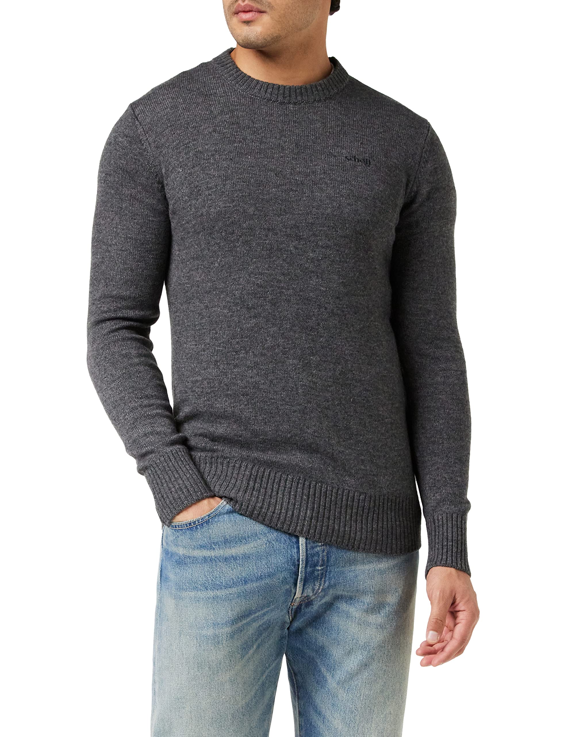 Schott NYC Men's Pllance1 Pullover Sweater Not Applicable, Anthracite, X-Large