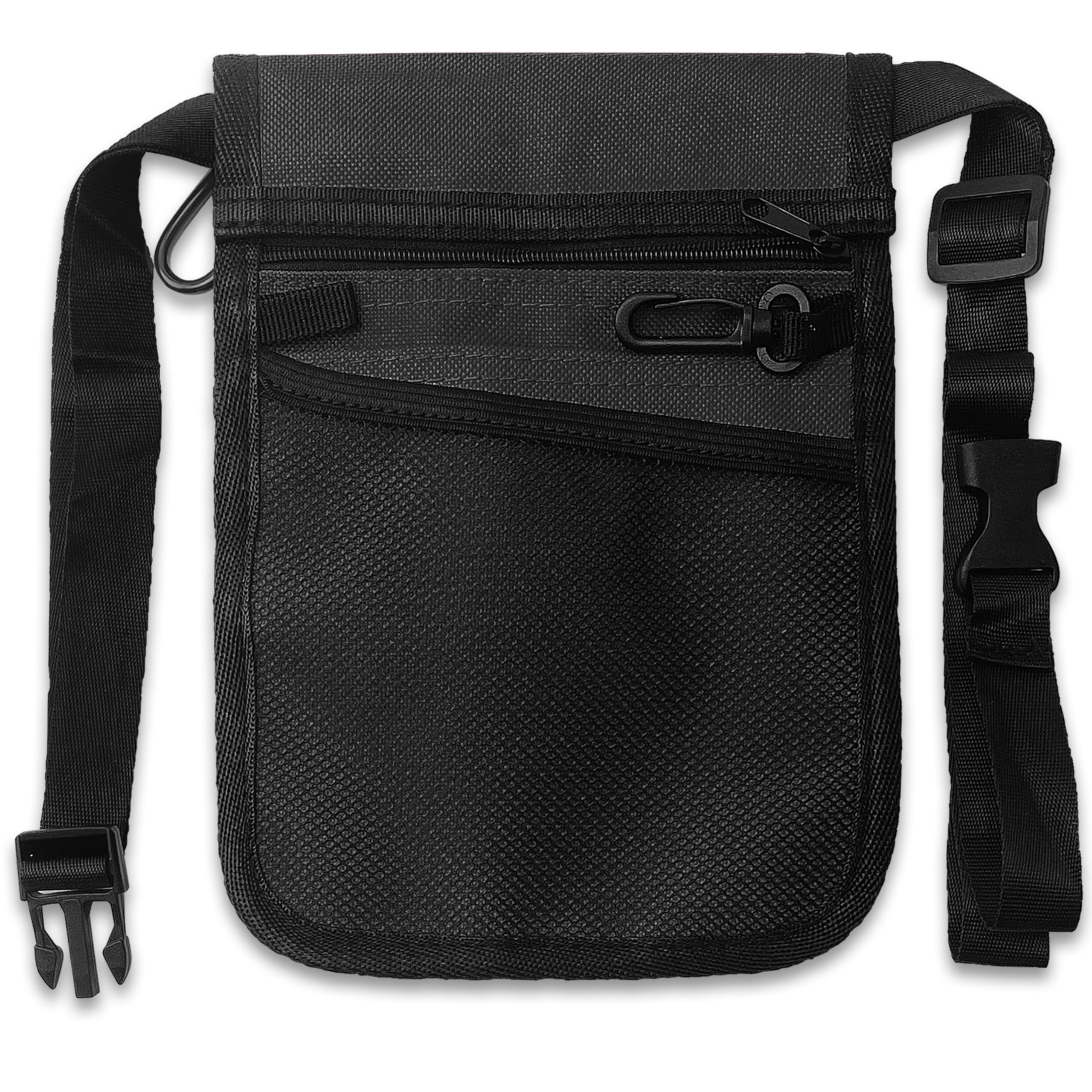 ASA Techmed Nurse Fanny Pack – Medical Waist Pouch with Pockets & Tape Holder for Stethoscope & Supplies – Nurse Belt Perfect for Nurses, CNAs & RNs - Black