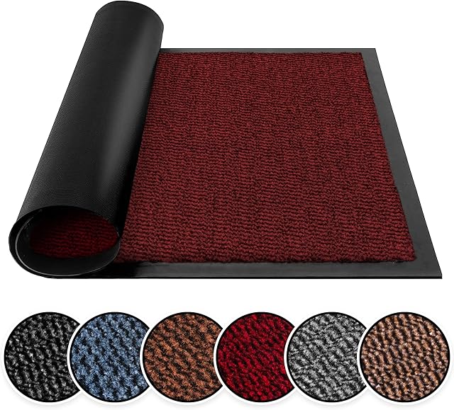 BLADO Washable Door Mats Indoor & Outdoor - Non-Slippery Heavy Duty Doormats Indoor - Stylish & Large Rubber Door Mat - Perfect Dust Grabbing Outdoor & Indoor Door Mat (Red, 50cm x 80cm)