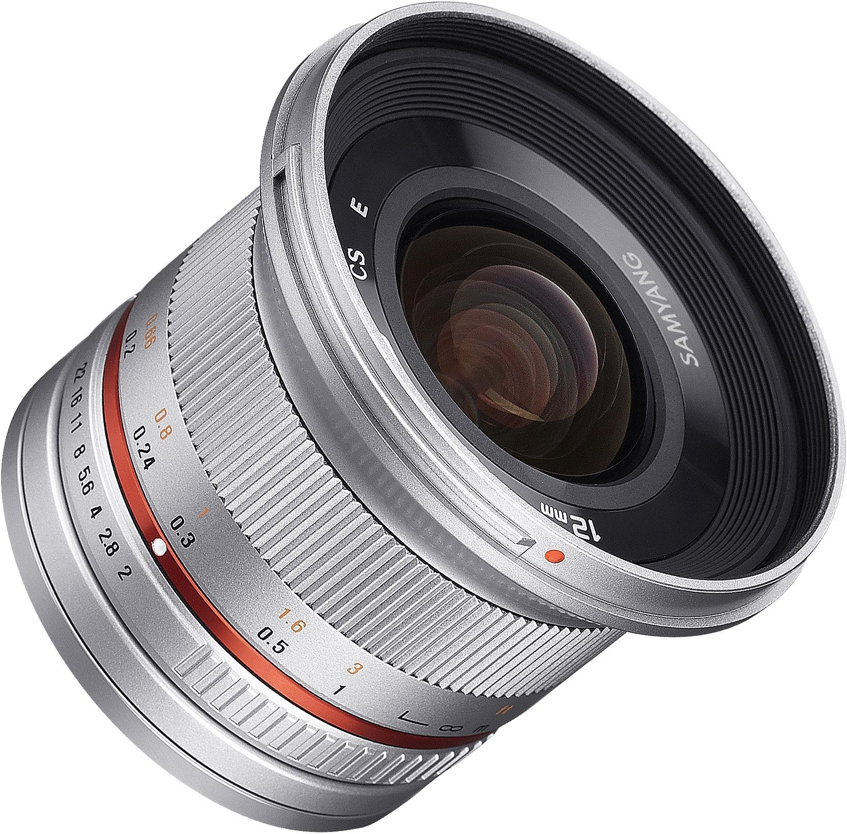 Samyang SY12M-E-SIL 12mm F2.0 Ultra Wide Angle Lens for Sony E Cameras, Silver, one size