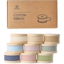 Vitalizart Cotton Ribbon 5/8" x 63 Yds Handmade Frayed Fringe Assorted Bulk