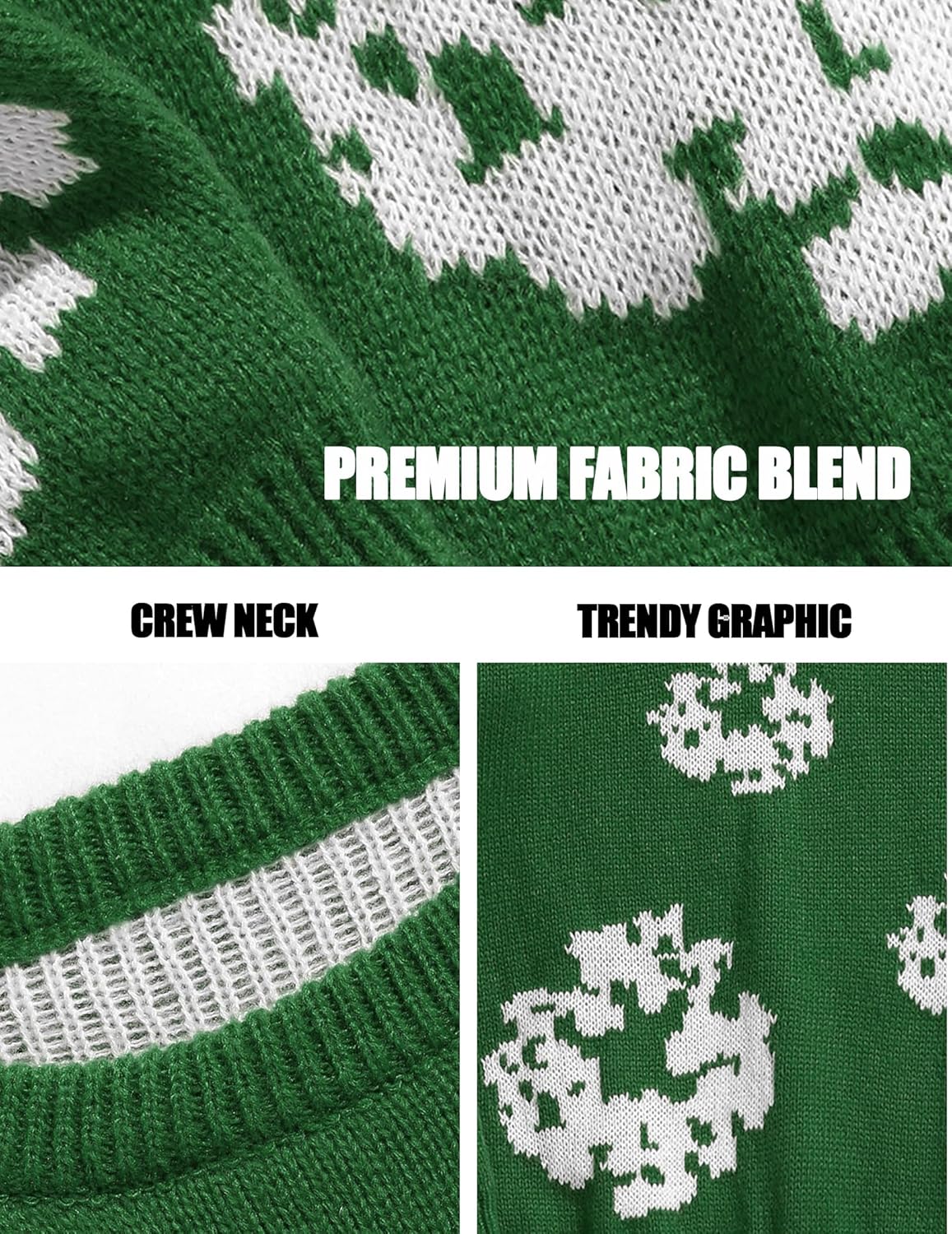 ZAFUL Oversized Mens Sweater Graphic Casual Crewneck Pullover for Y2K Vintage Streetwear Long Sleeve Aesthetic Knitwear - Image 4