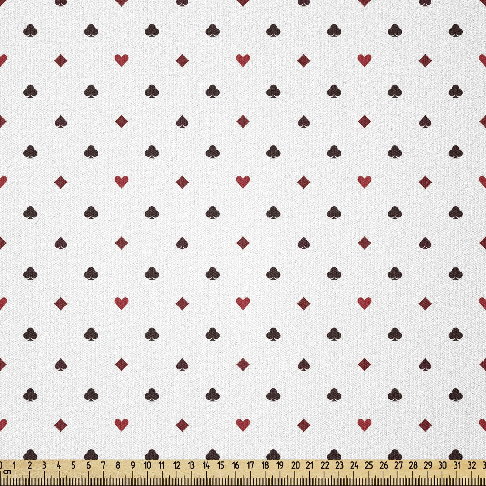 ABAKUHAUSCasino Fabric by The Yard, Gambling Club Minimalist, Stretch Knit Fabric for Clothing Sewing and Arts Crafts, 2 Meters, Red Ruby Maroon