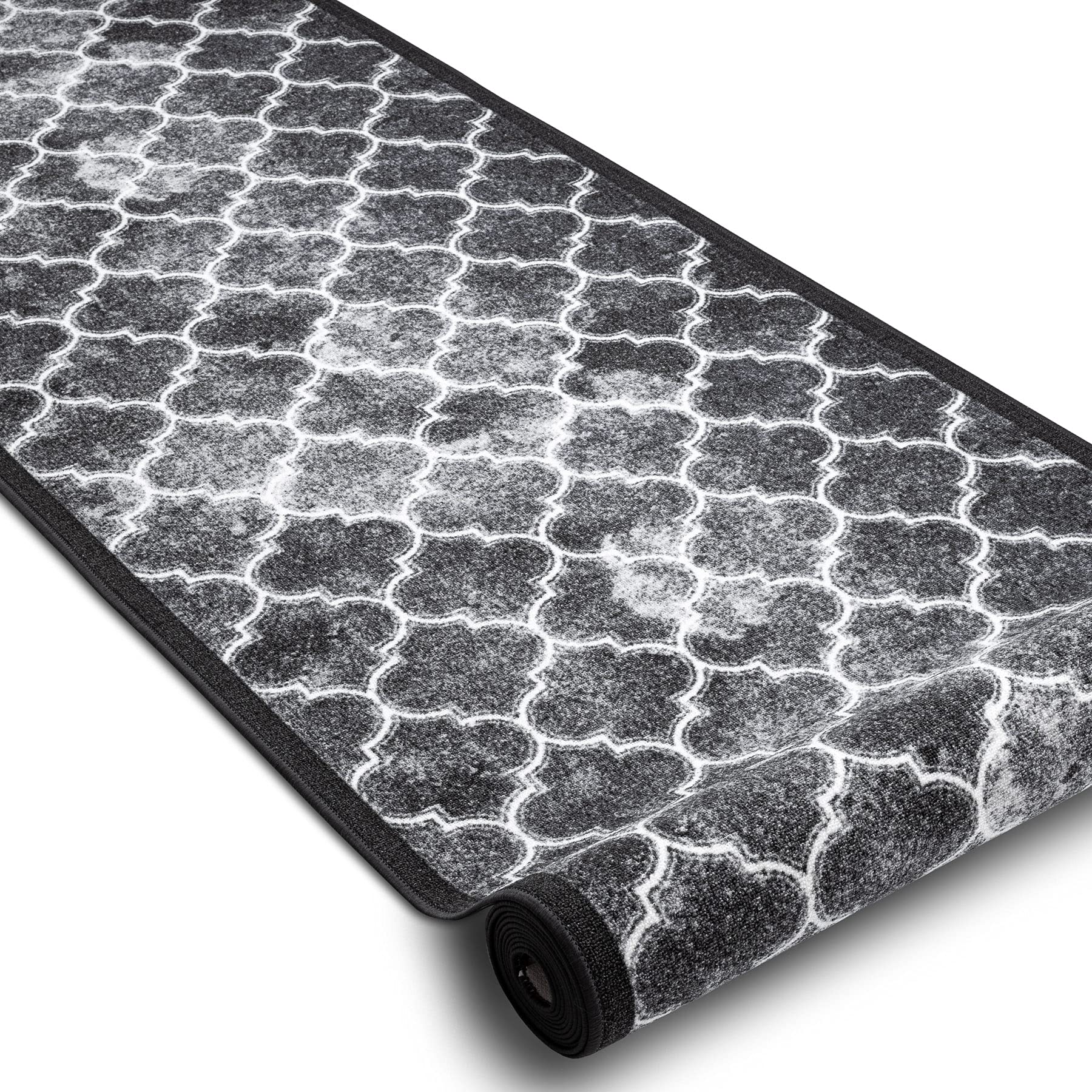rugsx Nowoczesny chodnik antypoślizgowy do przedpokoju, kuchni, hali, szary 100 x 820 cm