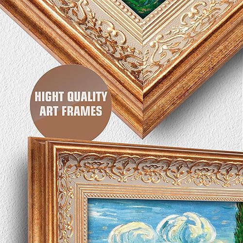 Miniatura 534 de A&T ARTWORK The Starry Night de Vincent Van Gogh. Tamaño del marco: 36 x 30 pulgadas, tamaño de la imagen: 30 x 24 pulgadas, reproducciones clásicas