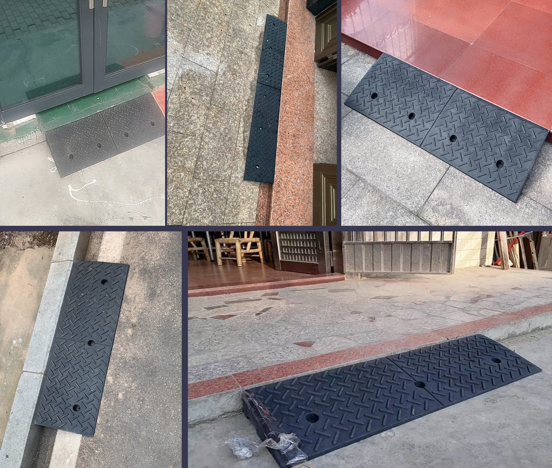 Rampa de transición de Goma de Puertas largas de 38 Pulgadas, rampa de bordillo Comercial de 2/3/3,5/4/5 Pulgadas de Alto para fábricas, almacenes, escuelas (Size : 98x25x6cm/38.5x9.8x2.3in)