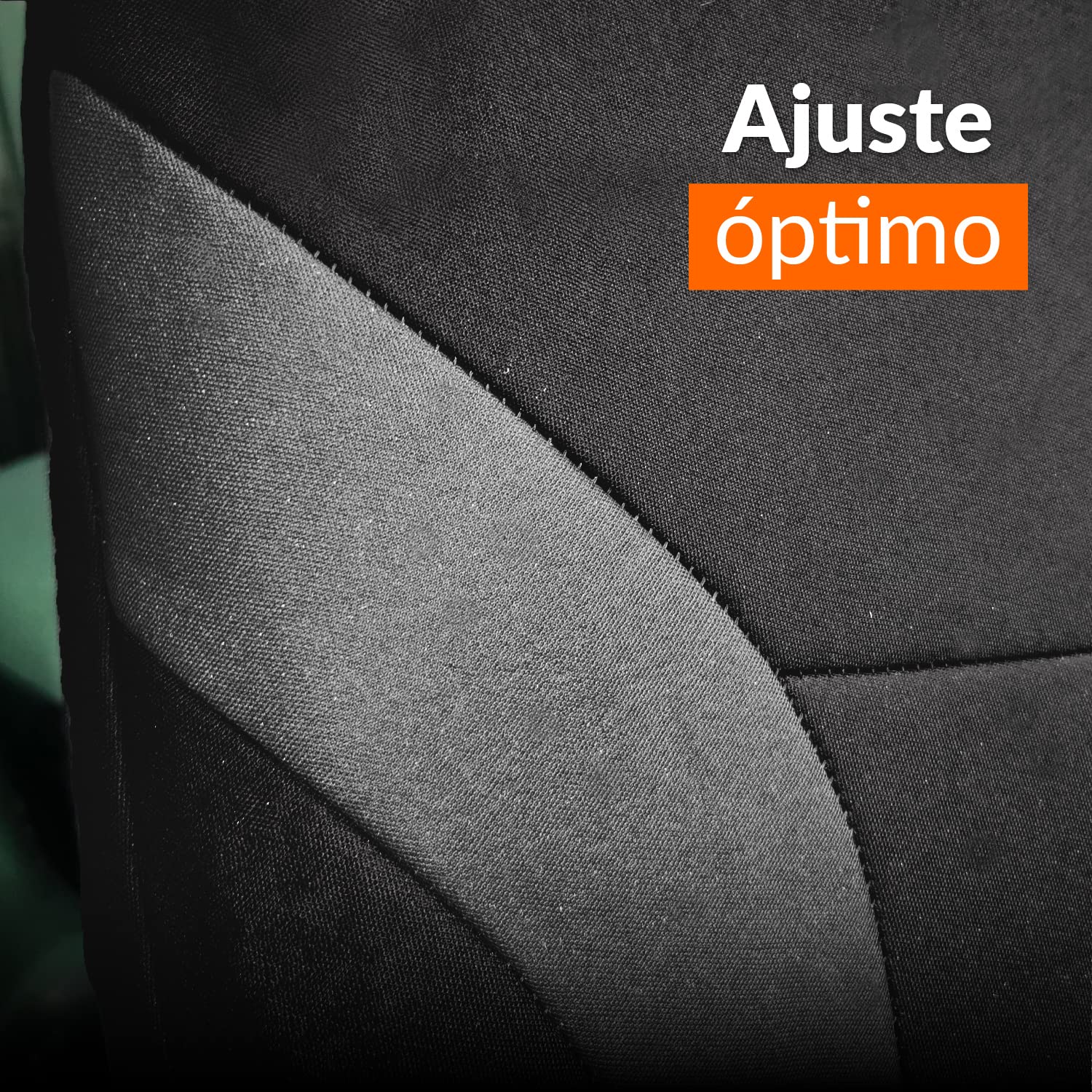 Upgrade4cars Fundas Asientos Delanteros Coche Universales Negro Gris | Protector de Asiento Delantero para Conductor y Copiloto | Accesorios Interior para Mujer y Hombre